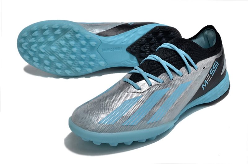 Adidas X Crazy-fast Messi.1 Turf Infinito - Silver Metallic/Blue/Black - Image 3