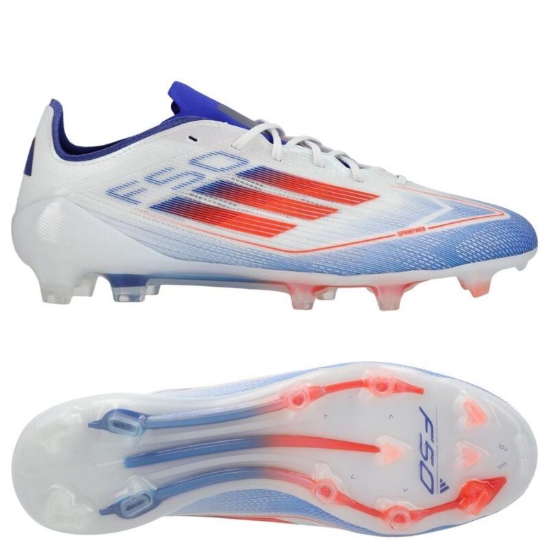 F50 Adidas Elite FG - (Footwear White/Solar Red/Lucid Blue)